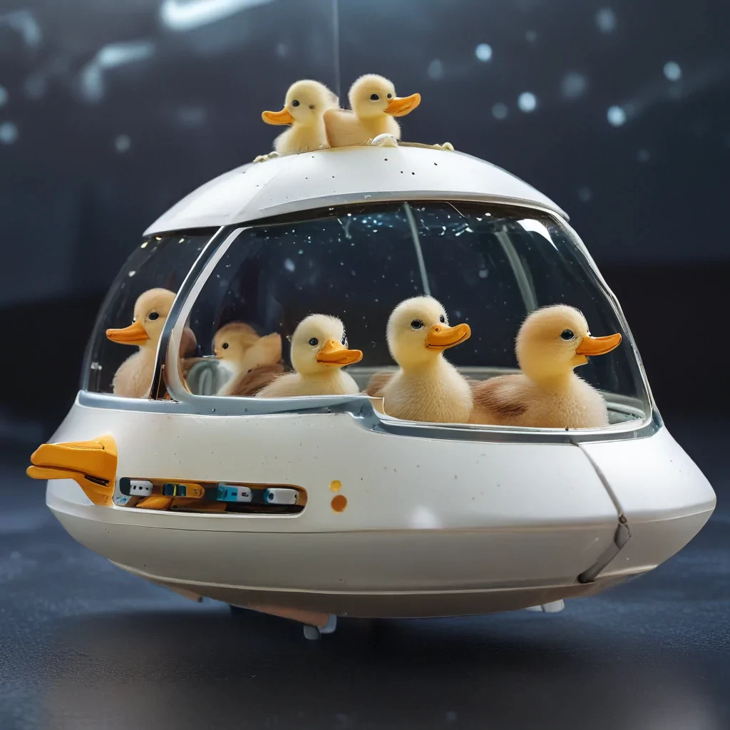 ducks in a spaceship