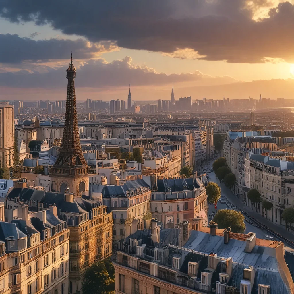 Paris,  before the sunset, highest quality, 8k