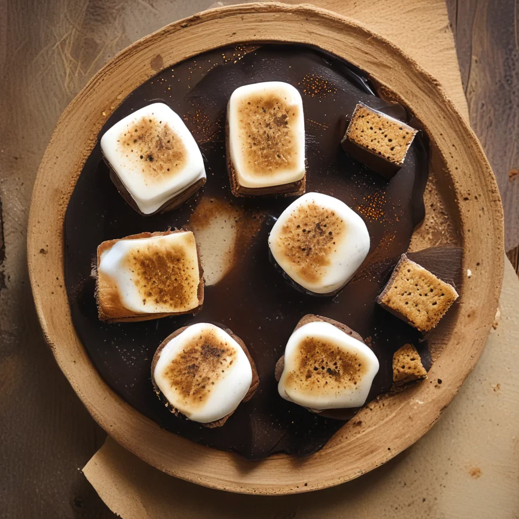 S'mores Delight An indulgent dessert featuring charred marshmallow, chocolate fondant, and graham cracker crumbs