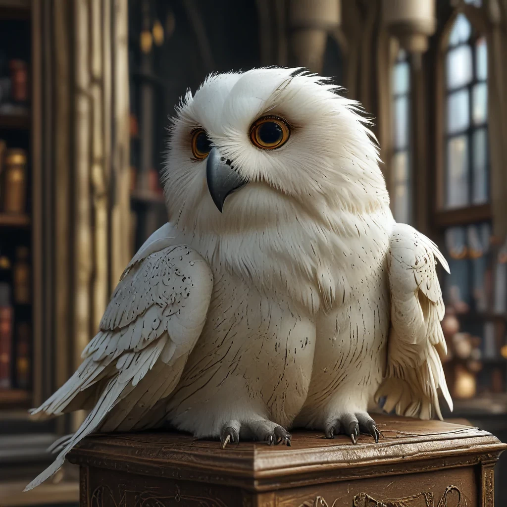Hedwig from Harry Potter, detailed, 8k