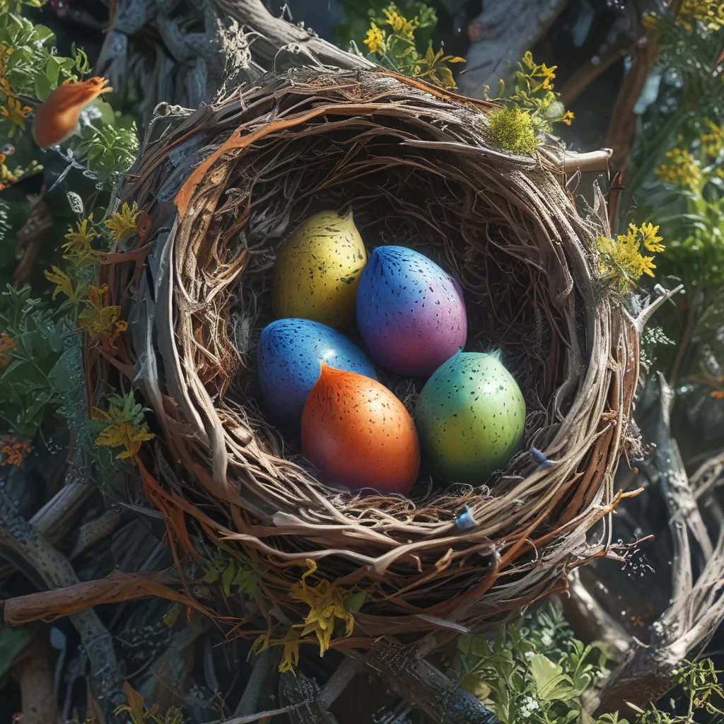 Birds nest, realistic, RAW, 8k, colorful, bright