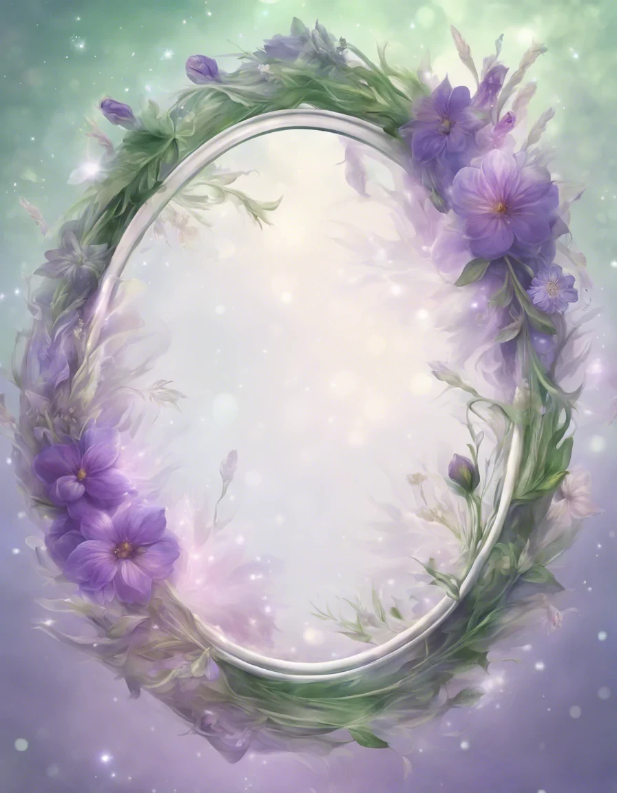 frame of flowers, oval, lavender and green flowers, magnificent, ultra realistic, highest resolution, detailed, harmonious