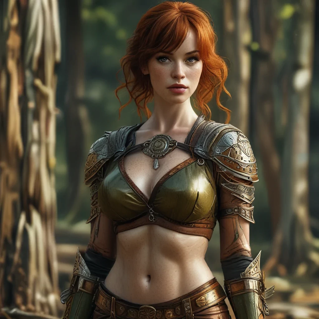 full length photo of christina hendricks as an amazon warrior, highly detailed, 4 k, hdr, smooth, sharp focus, high resolution, award winning photo