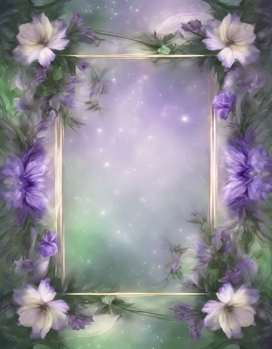 frame of flowers, rectangular, lavender and green flowers, magnificent, ultra realistic, highest resolution, detailed, harmonious