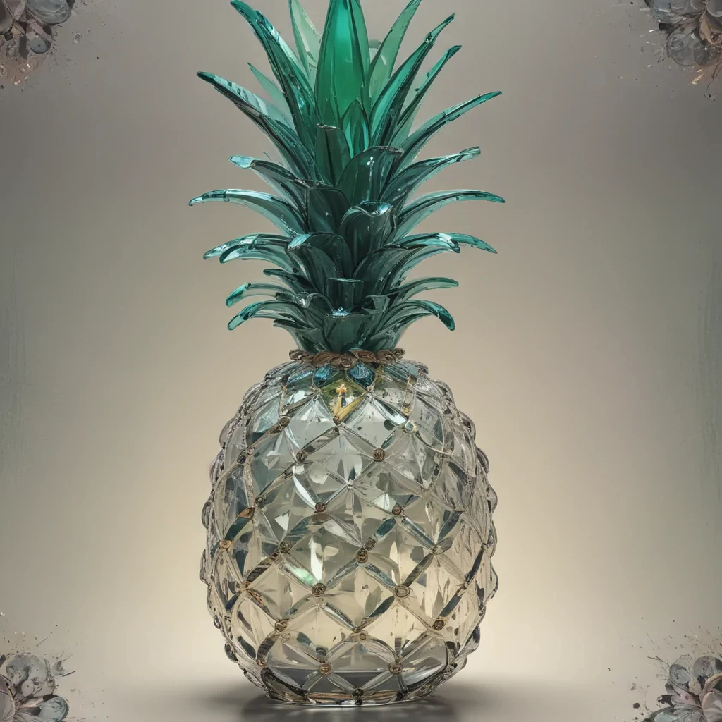 Glass and crystal pineapple, comic style