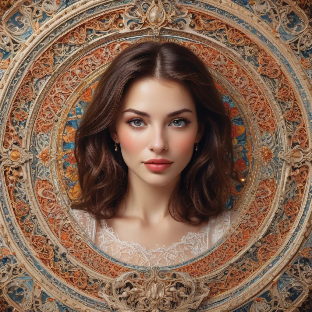 Pretty woman, intricate details, bright, view from above