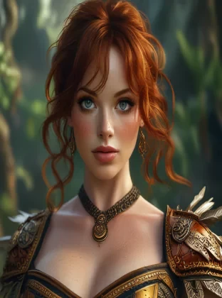 full length photo of christina hendricks as an amazon warrior, perfect eyes, perfect face, highly detailed, 4 k, hdr, smooth, sharp focus, high resolution, award winning photo