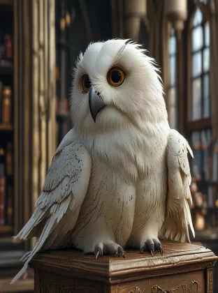 Hedwig from Harry Potter, detailed, 8k