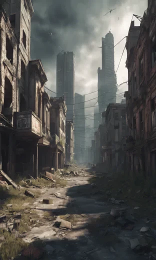 Abandoned city, 8k, high resolution