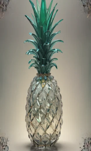 Glass and crystal pineapple, comic style