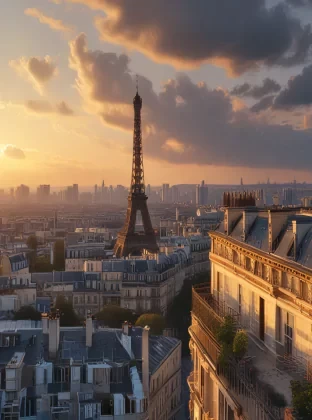 Paris,  before the sunset, highest quality, 8k