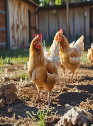 chicken in a farm