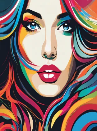colourful vector art woman
