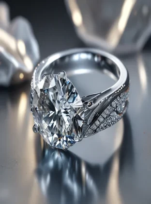 Shining diamond ring, big diamond, realistic, ultra realistic, hq, 8k