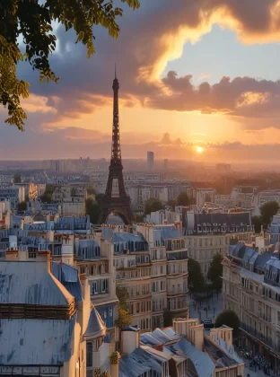 Paris,  before the sunset, highest quality, 8k