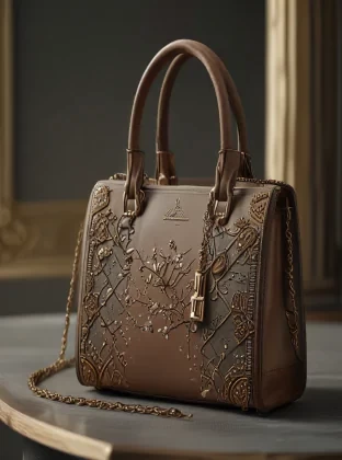breathtaking shot of a bag, luxury product style, elegant, sophisticated, high-end, luxurious, professional, highly detailed