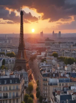 Paris,  before the sunset, highest quality, 8k