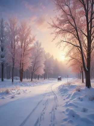 Capture the beauty of the winter season in a single scene, trying seasonal elements and color palettes to convey the harmony of nature’s cycles, ultra realistic, photorealistic, vibrant colours, high resolution