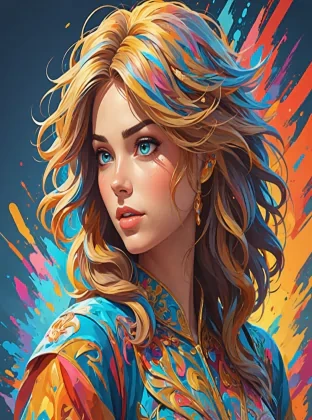 colourful vector art woman